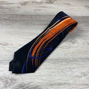 JERRY GARCIA TIE BLACK ORANGE BLUE PLANT PERSON COLLECTION 61